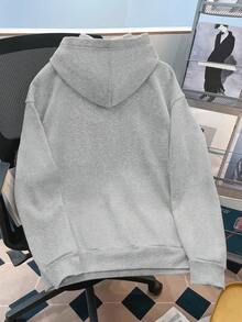 Daypath Light Grey Oversized Loose Fit Thick Hoodie For Men, Fall/Winter, Long Sleeve Top - Light Grey - View 3