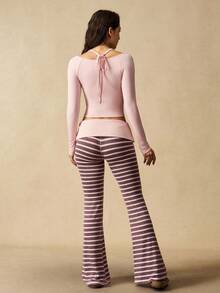 VARSIVA Einfarbiges, lässiges Damen Sport-Shirt mit geraffter Taille und Langarm - Pink - Übersicht 6