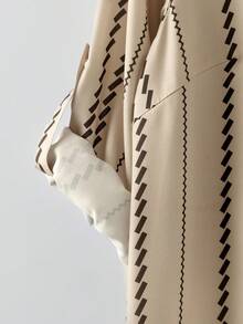 Linhara 大码条纹休闲长袖衬衫领连衣裙，秋冬 - 彩色 - 查看 3