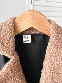 SHEIN Baby Boys' Casual Warm Padded Jacket With Lapel Neck, Winter