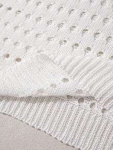 GlowEve CURVE Suéter de cuello redondo sin espalda de manga larga talla grande - Blanco - Ver 4