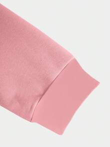 INAWLY 抽象图案印花卫衣，美式街头嘻哈风格 - 粉色 - 查看 4