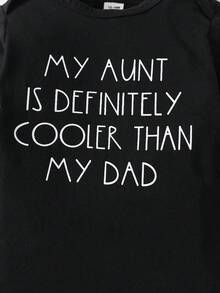 SHEIN Playful Pals 新生婴儿休闲男女款趣味图案连体衣 - 黑色 - 查看 7