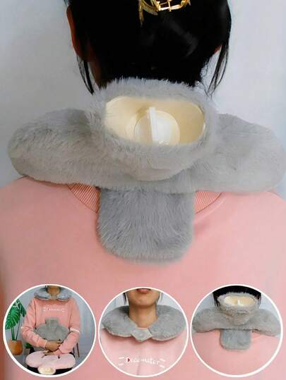 Avtagbar U-Formad Varmvattenflaska Med Lock, Lämplig För Smärtlindring, Periodiska Kramper Och Utomhusaktiviteter - Stor Kapacitet, Slitstark Polyester, Luktfri - Klassisk Grå Design Värmande Handväska, Tillbehör För Tillbaka Till Skolan