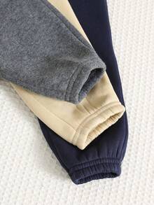 SHEIN 6pcs/Set Baby Boys Thermal Lined Crew Neck Sweatshirt&Jogger Pants Outfit Set,Navy Blue,Autumn,Modest,Evening Casual Unisex Winter Toddler Clothes - Multicolor - View 6