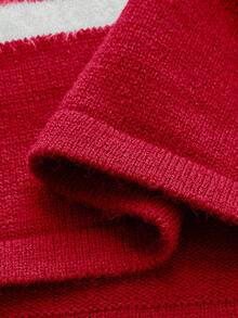 Maweii Women's Plus Size Short Loose Top, Elegant Casual Green & White Striped V-Neck Y2K Lounge Long Sleeve Bodycon Sweater Bodycon Maxi Tube Striped 2 Pieces Set Dress, Plus Size, Autumn/Winter - Multicolor - View 7