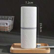 1支/2支装便携式旅行牙刷盒，带漱口杯 - 方便的刷牙杯和漱口牙刷筒，浴室必备品，旅行居家浴室装饰，秋季装饰，返校季装饰