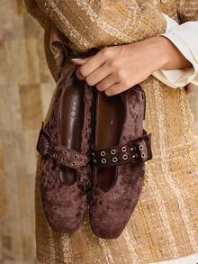 MOTF PREMIUM VINTAGE MARY JANE BALLET FLATS - Coffee Brown - View 7