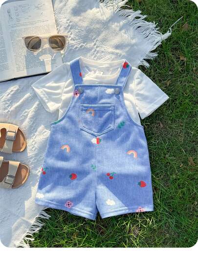 新生女婴夏季可爱卡通图案连体衣