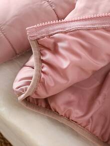 SHEIN Playful Pals Baby Girls 0-3yrs 6Months-3Years Baby Girl Winter For Girl Regular Thickness Coat Casual Style Warmer Hooded Padded Jacket Baby Girl Winter Jackets - Pink - View 5