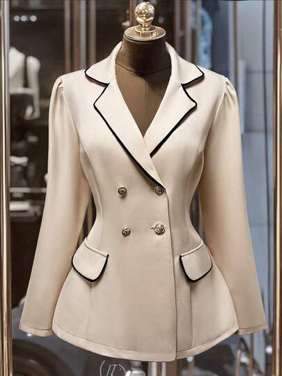 Franclia Plus Size Women's French Style Casual Elegant Long Sleeve Blazer, Autumn/Winter Suit Jacket For Women Women Suits Blazer Dress For Women Dress Jacket