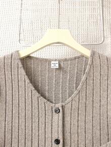 SHEIN Teen Girl Button Front Jacket & Tank Dress - Apricot - View 3