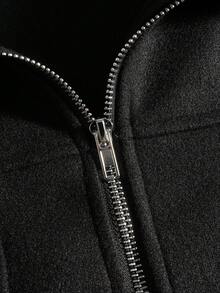 PAVTROS Men's Street Fashion Zip-Up Long Sleeve Jacket,Windbreaker/Outdoor Windbreaker,Baggy,Streetwear,Grunge - Black - View 6