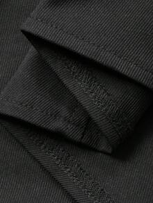 FRIFUL Women's Solid Black Stand Collar Raglan Sleeve Pocket Decorated Metal Zipper Front Short Back Long Loose Casual Versatile Regular Jacket, Autumn/Winter