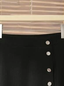 GlowEve Women's Elegant Commuter Top And Skirt 2 Pieces Set - Black and White - View 5