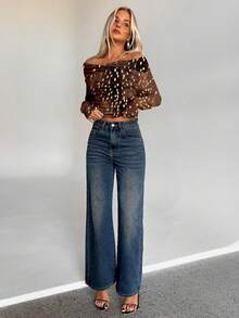 Aloruh Áo thun dài tay ôm sát họa tiết hươu Giáng sinh gợi cảm, đa năng dành cho nữ, phù hợp mặc mùa thu/đông, mặc hàng ngày, đi nghỉ theo phong cách Boho, lễ hội âm nhạc, mùa thu mát mẻ, áo thu - màu nâu - Xem 4