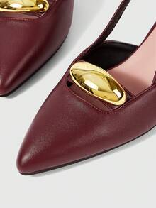 Sleekvia Women's Fashion Versatile Pointed Toe High Heel Pumps - Burgundy - View 8