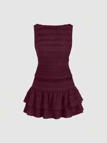 Sweetra Women Solid Color Camisole And Skirt 2 Pieces Set