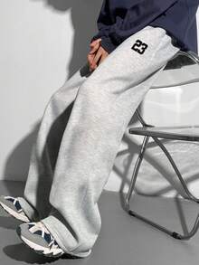 SHEIN Teens Boys' Loose Casual Comfortable Mid-Waist Sweatpants, Autumn/Winter - Grey - View 5