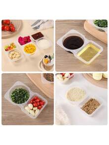 Reusable Double Compartment Condiment Containers With Lids -  Leakproof Food Storage Containers For Dips/Snacks/Sauce, Portable Takeout Boxes For Camping Travel Picnic Lunch - Multicolor - View 4