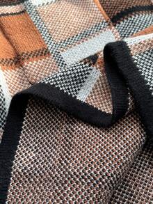 EMERY ROSE Váy len dệt kim không tay kẻ sọc thường ngày cỡ lớn, Thu/Đông - Lạc đà - Xem 8