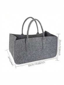 1个大号加厚毛毡布收纳袋，北欧出口毛毡柴火袋，结实耐用的便携式购物袋，适用于房车、户外露营、野餐、办公旅行 - 多色 - 查看 3