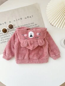 SHEIN 女婴可爱心形图案长袖运动衫，休闲百搭，适合秋冬，“Babygirl” - 彩色 - 查看 2