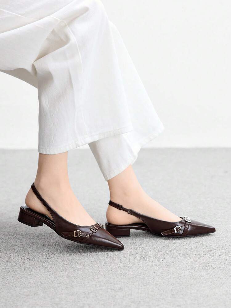 CUCCOO BIZCHIC Women's Fashion Pointed Toe Slingback Flats, Comfortable Casual Commuting Daily Wear Office Shoes For Christmas Spring Shoes