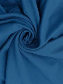 SHEIN Clasi Áo thun nữ tay ngắn cổ chữ V màu trơn đơn giản - Màu xanh lam - Xem 6