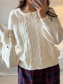 SHEIN Áo thun phong cách thường ngày đi học cho bé gái tuổi teen - trắng - Xem 5