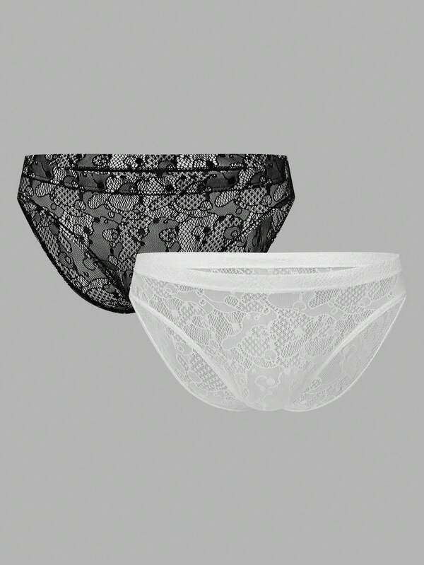 DrisQ 2 قطعة من السراويل الداخلية الرجالية الشفافة والجذابة من الدانتيل