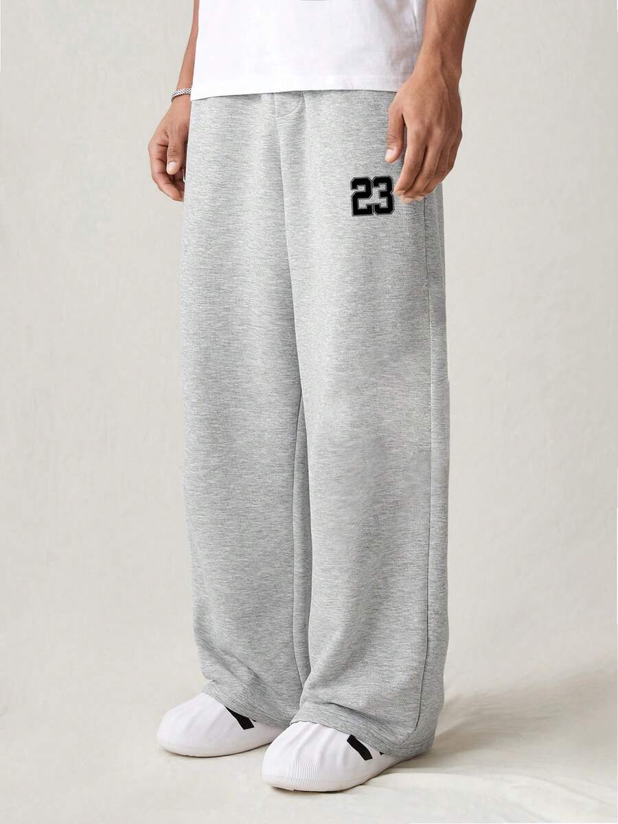 SHEIN Teens Boys' Loose Casual Comfortable Mid-Waist Sweatpants, Autumn/Winter - Grey - View 1