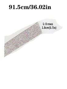 1 Yard selbstklebende Kristall Strass Schleife, Strass Bänder, DIY Diamant Bling Schleifen Aufkleber Strass Band Rolle für Basteleien, Telefon, Auto Dekoration - Weiss - Übersicht 10