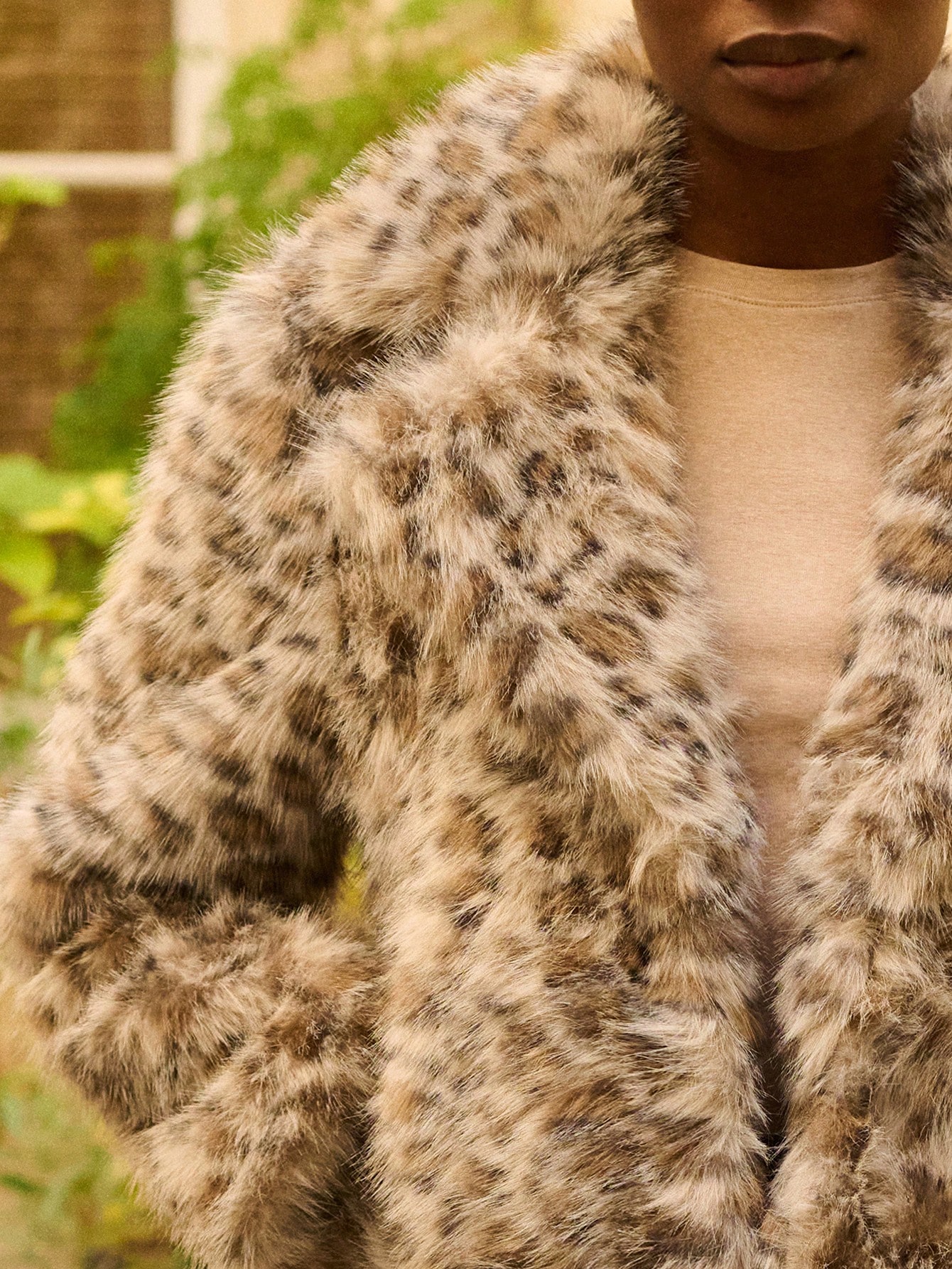 レオパード柄フェイクファー あたたかい 秋冬ジャケット