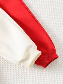 Cozy Pixies 4 件套女婴休闲套装：柔软针织字母印花高领运动衫和松紧腰喇叭裤 - 彩色 - 查看 6