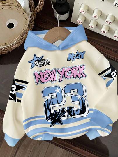 Slaydiva Ropa de otoño para mujer/Ropa de invierno para mujer/Ropa Y2K/Ropa urbana/Vuelta al colegio/Calle casual/Apta para hip hop/Sudadera casual de calle con estampado para mujer/Gráfico con letras de Nueva York