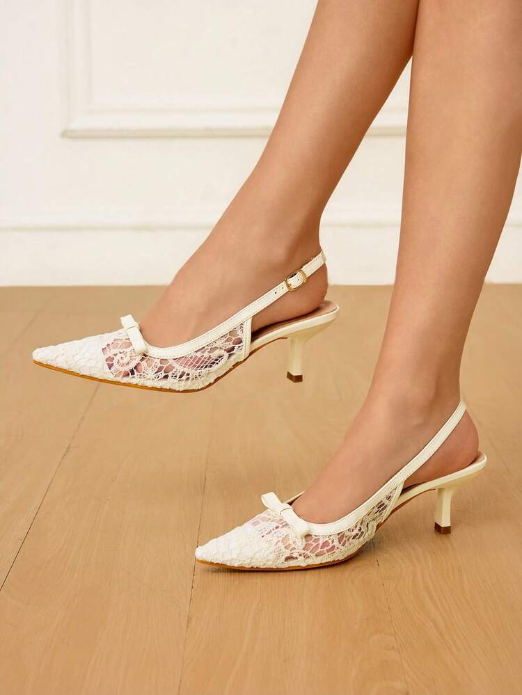 CUCCOO HITCHD Tacones altos de mujer con decoración de lazo de perla rosa de moda, cómodos y versátiles para eventos formales y bodas