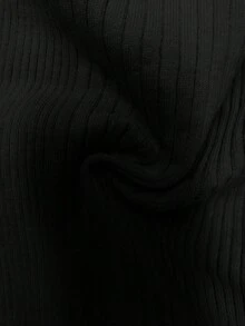 Elenzga Collared Color Block Trim Fitted Elegant Long Sleeve Sweater Dress - Black - View 7