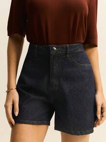 Daynim Shorts vaqueros de talle alto - Azul lavado oscuro - Ver 1