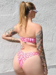 Arliah Springbreak Women Beachwear Summer 2 Pieces Swimwear, Random Floral Print - Pink - View 2