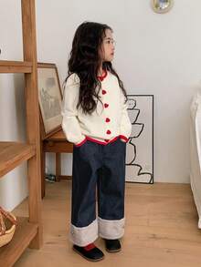 DAZY 少女保暖牛仔裤 - 藍色 - 查看 2