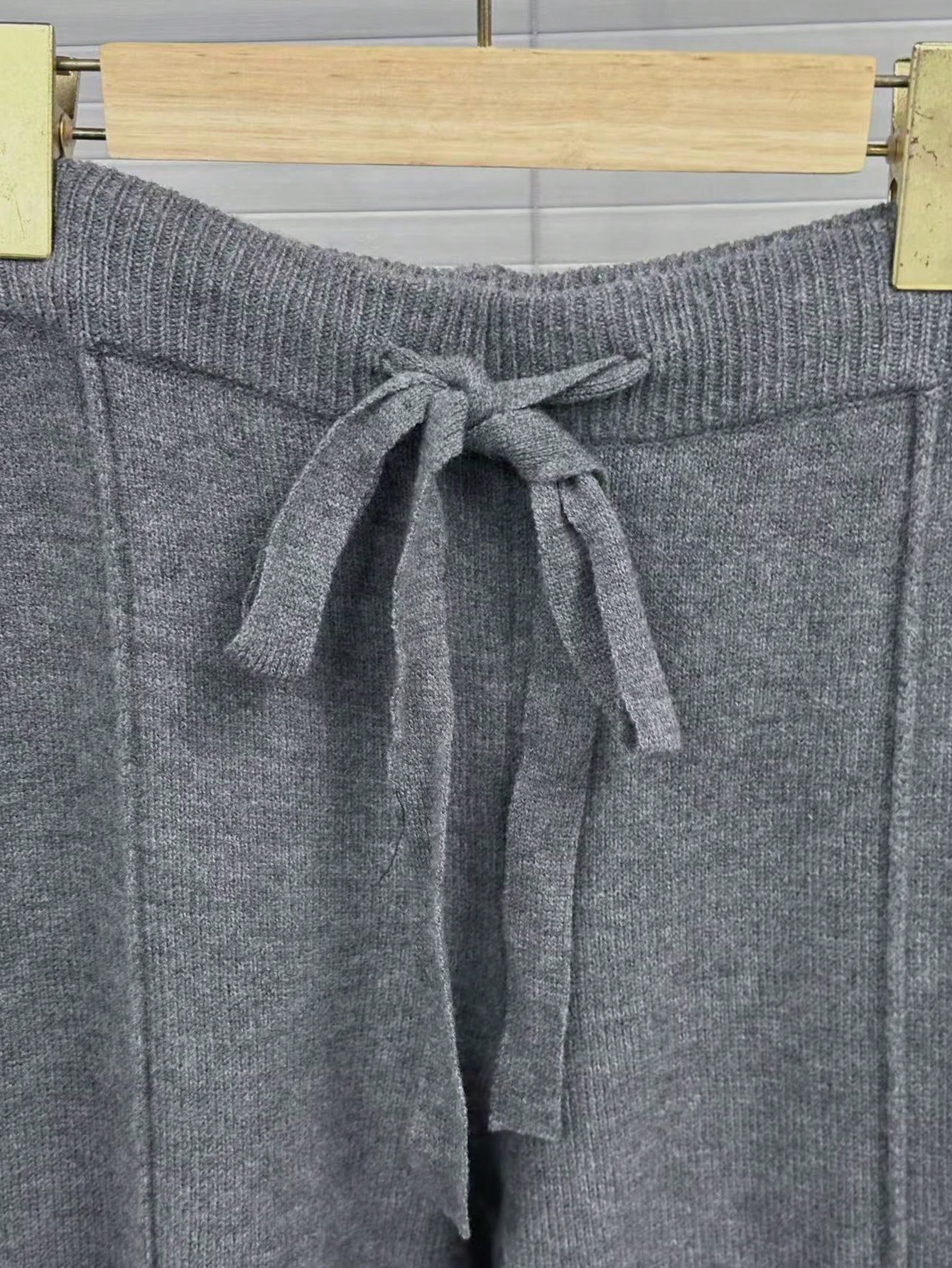 مجموعة كنزة صوفية محبوكة بتصميم كشكش قطعتين للنساء...