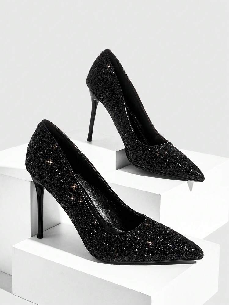 CUCCOO SZL Classic Glitter High Heel Pumps, Wedding Shoes For Christmas Spring Shoes
