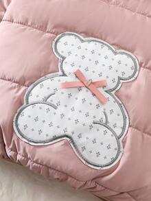 SHEIN Playful Pals Baby Girls 0-3yrs 6Months-3Years Baby Girl Winter For Girl Regular Thickness Coat Casual Style Warmer Hooded Padded Jacket Baby Girl Winter Jackets - Pink - View 8