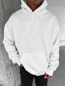 STEELVANCE 男士纯色落肩长袖休闲连帽衫，秋季款