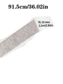 1 Yard selbstklebende Kristall Strass Schleife, Strass Bänder, DIY Diamant Bling Schleifen Aufkleber Strass Band Rolle für Basteleien, Telefon, Auto Dekoration - Weiss - Übersicht 8