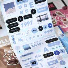 20sheets Stickers Book Junk Journal Supplies Long Strip PET Collage Sticker DIY Scrapbooking Art Collage Stationery Planner Decor Stickers - Multicolor - View 7