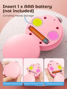 Teckwe 温和电动指甲修剪器儿童指甲钳自动磨甲器，6 个磨头，适用于脚趾甲和手指甲的指甲钳，指甲锉工具，轻松温和地修饰指甲