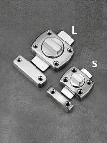 Home Security Door Lock, Brushed Silver Zinc Alloy Rotate Bolt Latch, Gate Latches Door Slide Lock, Twist Rotating Barrel Lock For Gardens, Bathrooms, Outdoors, Garages, Door And Windows - Silver - View 5