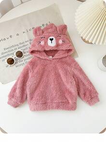 SHEIN 女婴可爱心形图案长袖运动衫，休闲百搭，适合秋冬，“Babygirl” - 彩色 - 查看 3